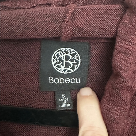 Bobeau Deep Burgundy Zip-Up Hoodie - Picture 2 of 3